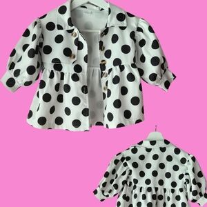 Polka Dot Kids Shirt - Black & White